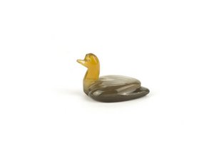 Set mit 6 Entenmesserhaltern aus blondem Horn