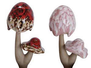 Plantplug paddestoel gemaakt van porselein 13x9x24cm