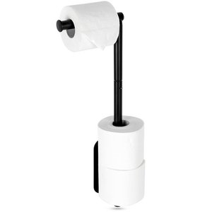Toiletpapierhouder staal zwart 46,5 cm