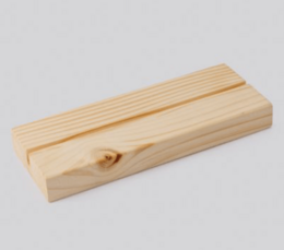 Wooden bookend, rectangular shape, available in two sizes: small (15 x 6 cm) and large (20 x 6 cm).
