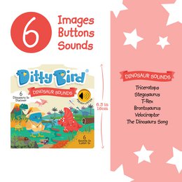 Książka dźwiękowa Ditty Bird Baby: Dźwięki dinozaurów