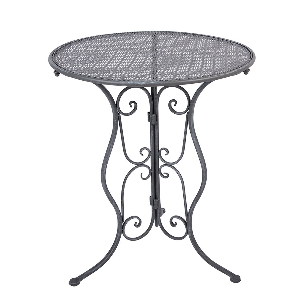 Bistroset Bistrotafel Bistrostoel 3-delig Ø 60x71 / 50x40x93 cm Grijs Metaal
