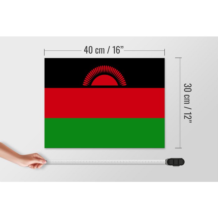 2 Stück Malawische Flagge Vinyl-Aufkleber - 7,5 X 5 Cm - Wetterfest Laminiert - Für Auto, Fenster, Helm & Mehr