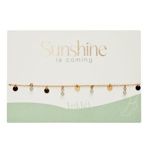 Anklet-"Sunshine is coming"-gold pl.-green quartz