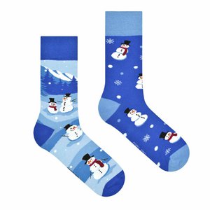 Snowman socks | Winter socks - casual mismatched socks