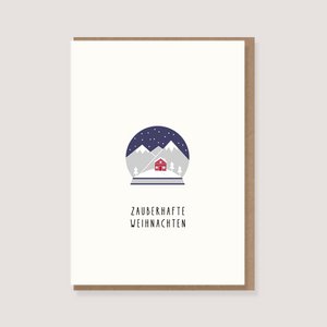 Folding card with envelope - "Snow Globe - Magical Christmas"