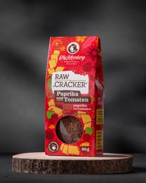 Raw flax seed crackers with tomato and paprika, 90g.
