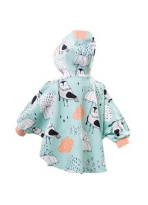 Poncho, Rain Birds Allover Print on Green