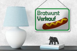 Tin sign notice 18x12cm Bratwurst sale restaurant decoration