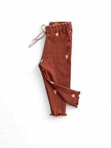 Gerippte Leggings / Rosenholzherzen