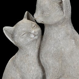 Katze mit K„tzchen grau 21cm