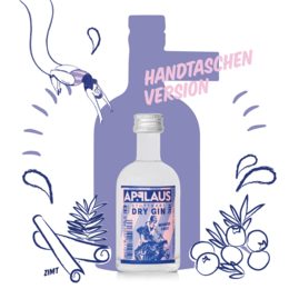 Applaus Miniaturen - Original cocktail bottle with a unique handtaschen design. The bottle features a sleek, minimalist style with a vibrant purple color and playful floral accents.