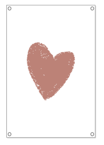 Kids tuinposter hart oud roze