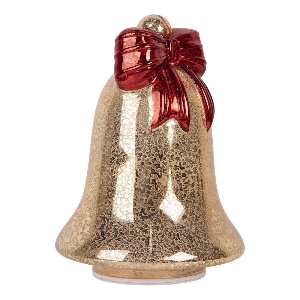 Kerstdecoratie met LED-verlichting Bel Ø 15x21 cm Goudkleurig Glas