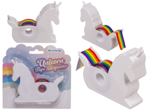Unicorn Tape Dispenser, with Rainbow tape,
