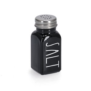 Salt shaker "Salt", 80 ml, glass/metal, black