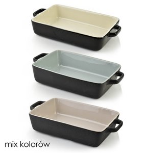 Basic rechthoekige schotelmix van kleuren 23x16x5cm met handgrepen 27 cm