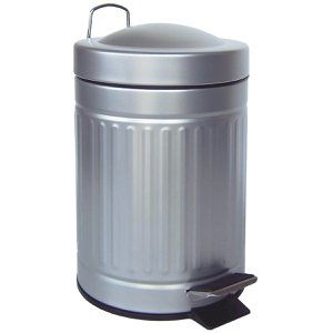 Bathroom pedal Bin mat silver 3L. (removable liner)