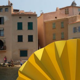 Éventail à main, éventail, éventail, jaune opaque