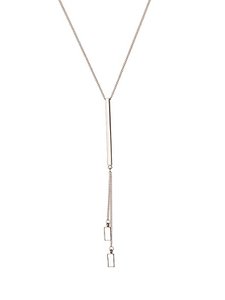 Verzilverde ketting met twee staven