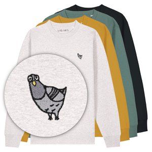 Embroidered sweater – Claude the pigeon