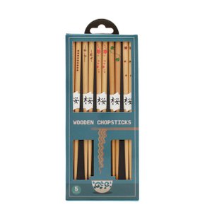 Holzspannstäbchen (5 Paare) - zarte Muster