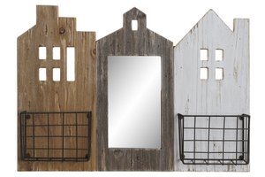 REVISTERO PAULOWNIA METAAL 57X10X40 CASAS 3D MARRON LM181667