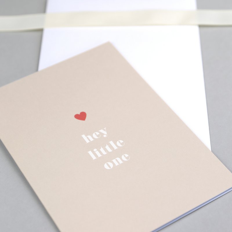 Geburtskarte Herz Tessa Beige