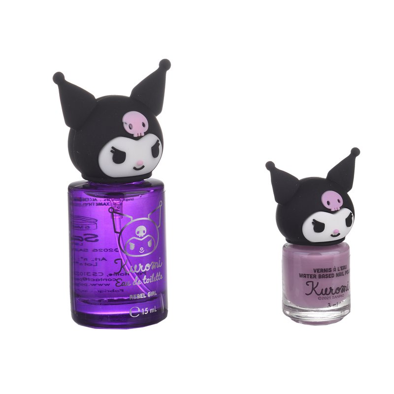 Coffret Vernis à Ongles à l'Eau 3ml & Eau de Toilette 15ml Kuromi x6