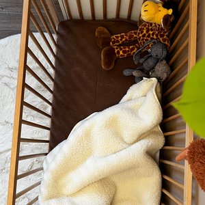 Kinderbettdecke aus Merinowolle, 2 Schichten – 93 x 135 cm – Natur