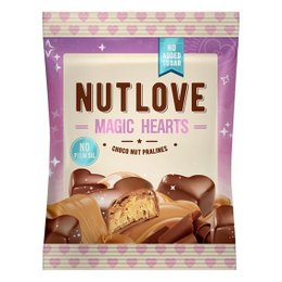 Nutlove Magic Hearts - Delicious praline-filled chocolate hearts with a variety of fillings.