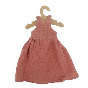 Sommerkleid für Stoffpuppen, Musselin rosa