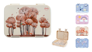 JENARD® lunchbox, bentobox, lunchbox, snackbox voor kinderen - crème / dieren in het bos