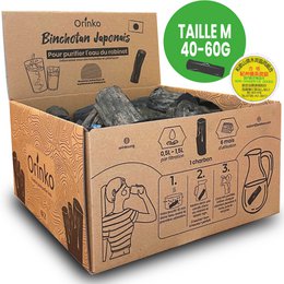 Wakayama Binchotan (bulk) - 1KG (2.90€ per stick), a high-quality Japanese charcoal water filter that doesn't break, float, or release black particles in water.