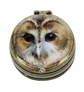 Doosje Uil bruin rond