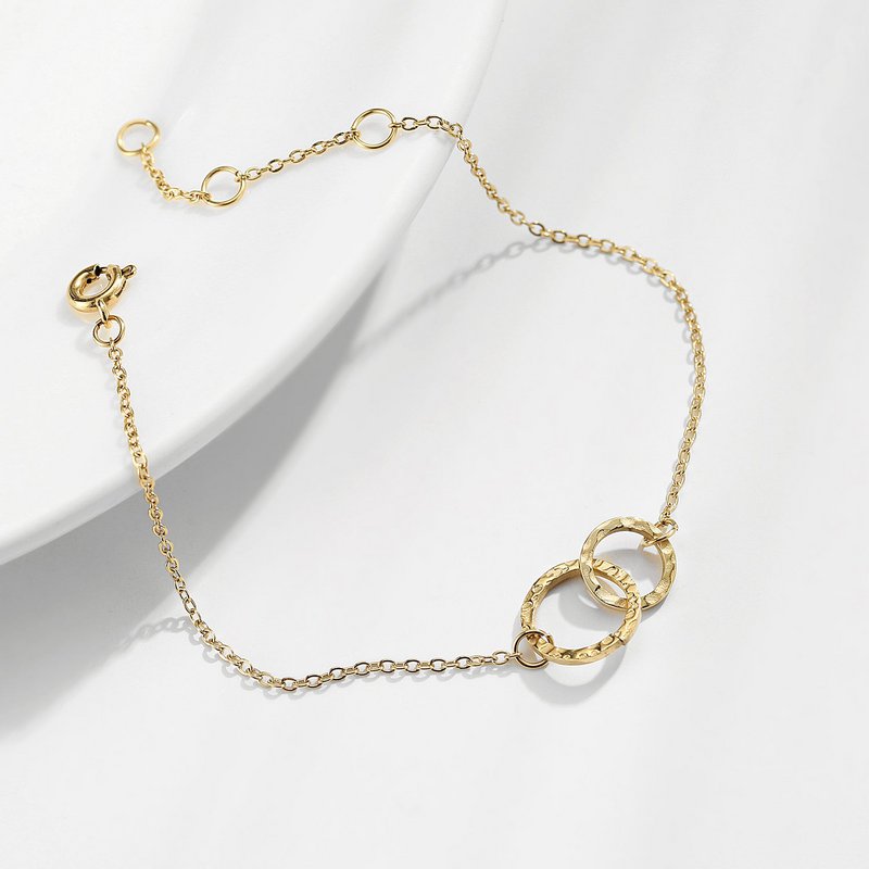 Armbånd "DOUBLE CIRCLE" Forgyldt