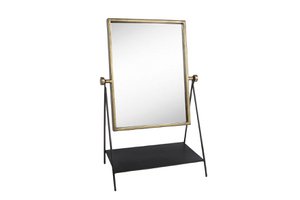 Spiegel Jaqueline messing-zwart metaal 28x15x39cm