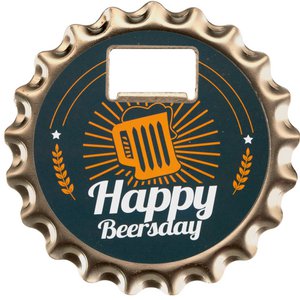VE Bieropener/onderzetter met magneet - Happy Birthday