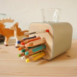 Portapenne in legno per bambini "cubo creativo"