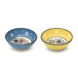 Set di 2 ciotole decorative in ceramica da 15 cm fatte a mano