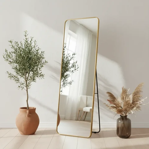 Passpiegel Jack Goud met Staander 50x150 cm