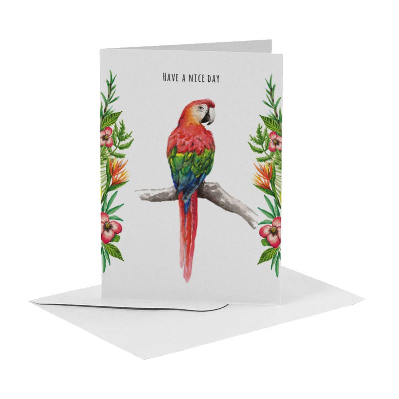 10 wenskaarten mix - gevouwen met envelop - Verjaardag - Liefde - Papegaai - Olifant - Zebra - Dolfijn - Leeuwen - A6 formaat - aquarel