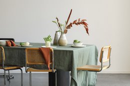 Hør dug Nordic Moss grøn (330x145 cm)