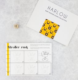 Harlow 4-i-1 baby shower spil