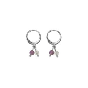 Earrings Amethyst & Rock Crystal - Silver