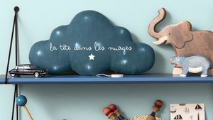 Musikalisches Nachtlicht Wolkenleinen blauer Entenkopf in den Wolken