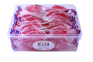 50 Raspberry lollipops for display - 650g