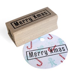 Merry Xmas stempel met kader