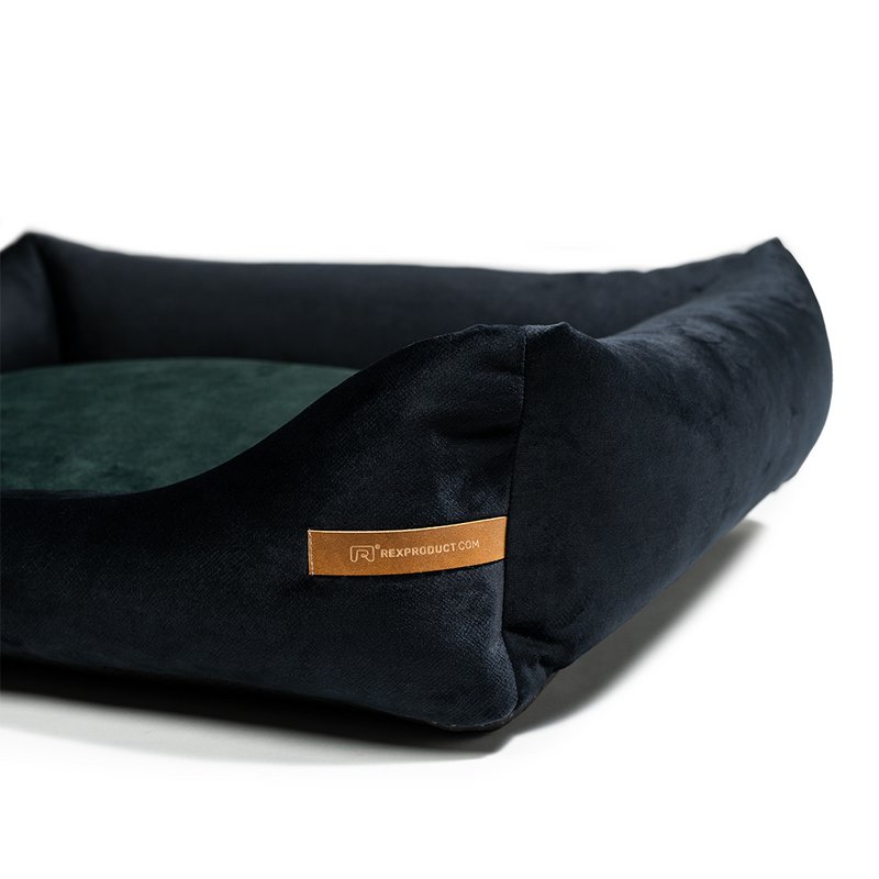 Cama para perros "Otto" negra con colchón ortopédico