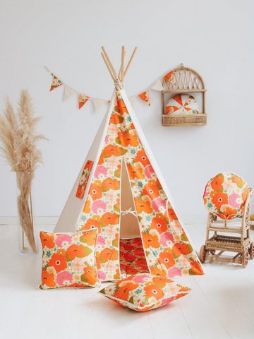 Tipi-tent “Picknick met bloemen”.